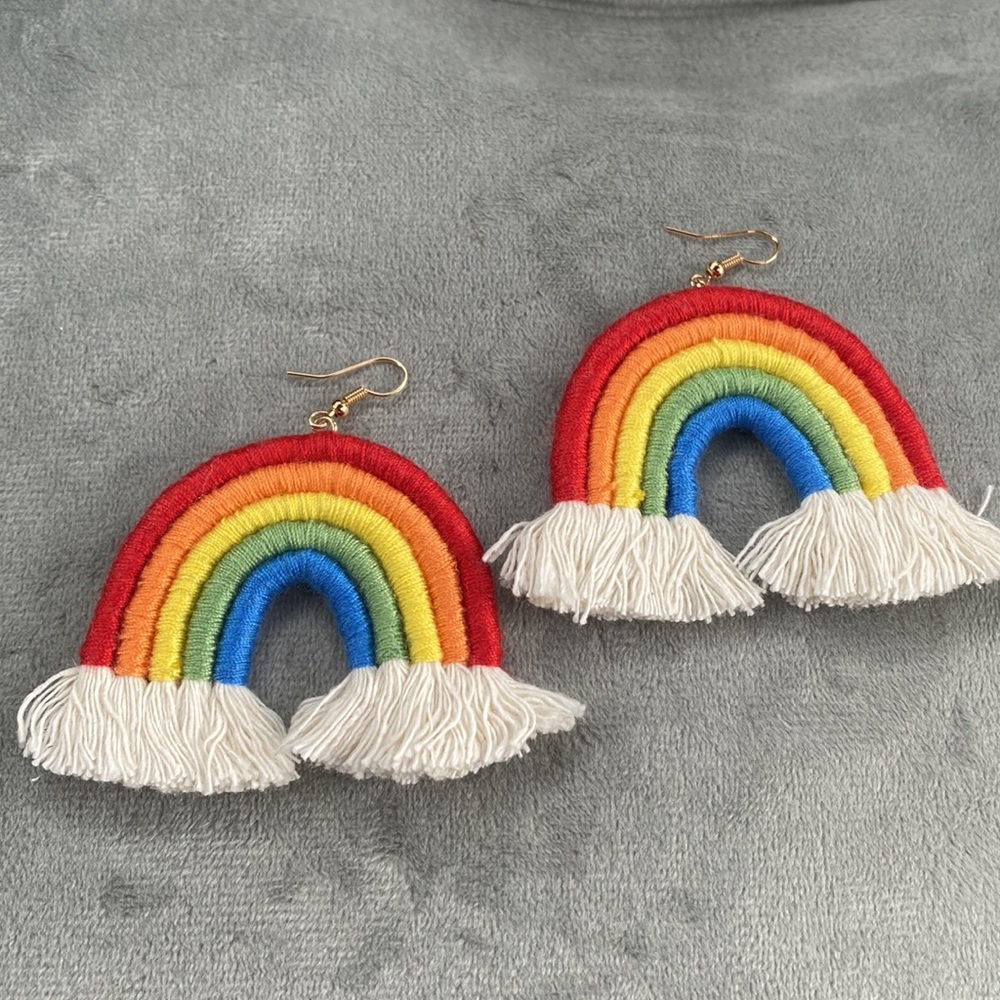 Primary Colored Rainbow Earrings - image 2